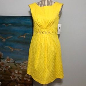 Sandra Darren sleeveless yellow dress size 8